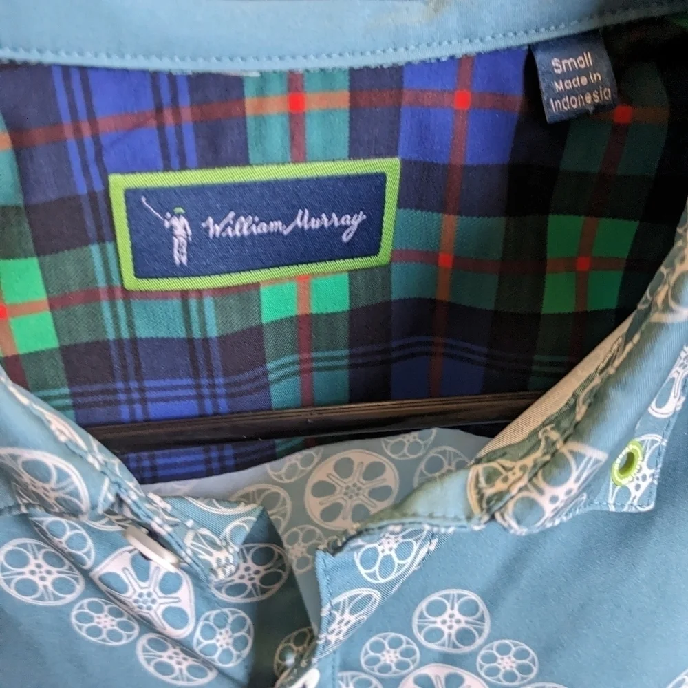 William Murray keepin it reel button down men's shirt teal